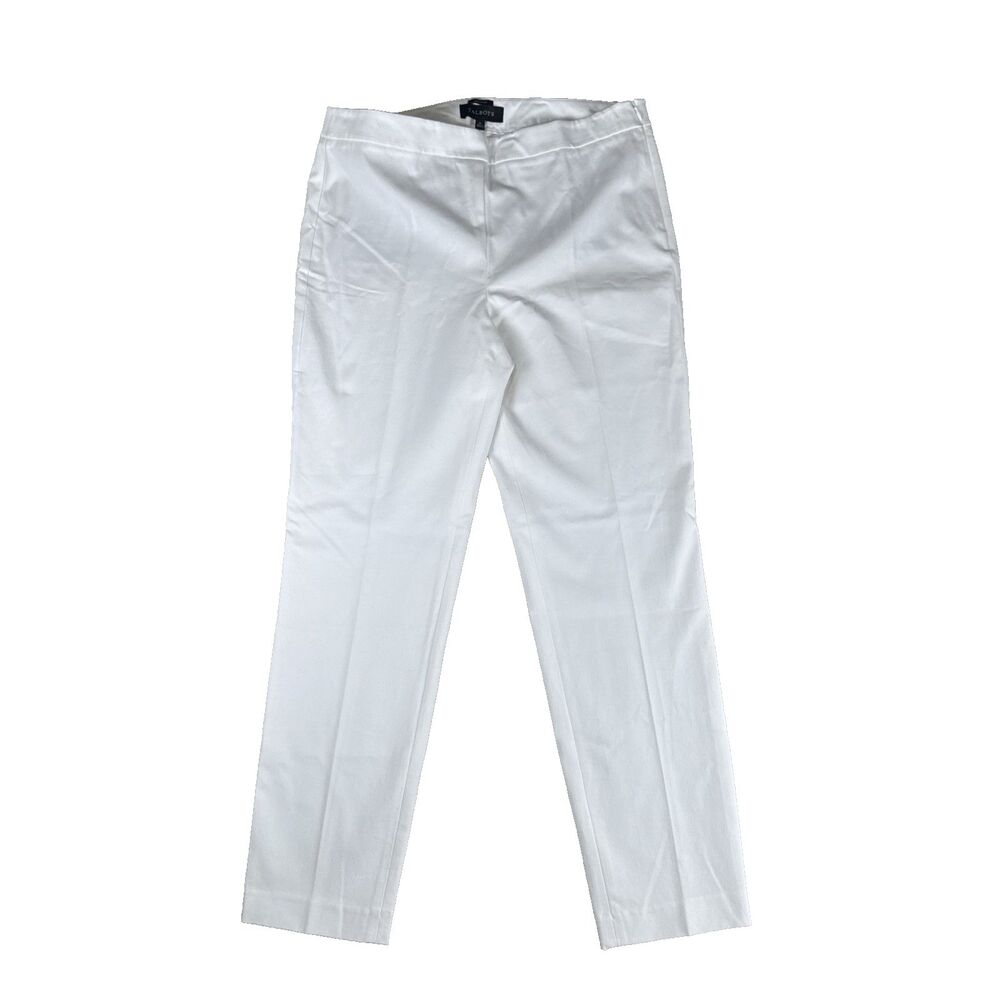 Talbots Chatham White Women’s Size 10 Pants Size Zipper Slash Pockets NWT